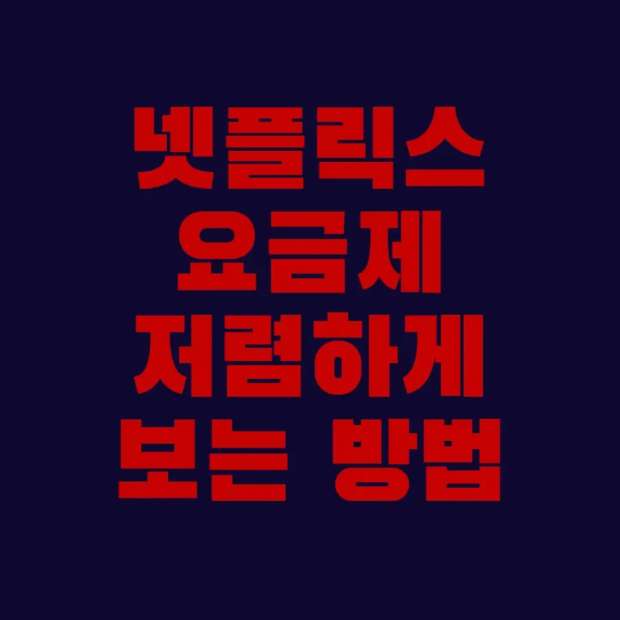 넷플릭스 요금제 저렴 하게 보는 방법 (1)