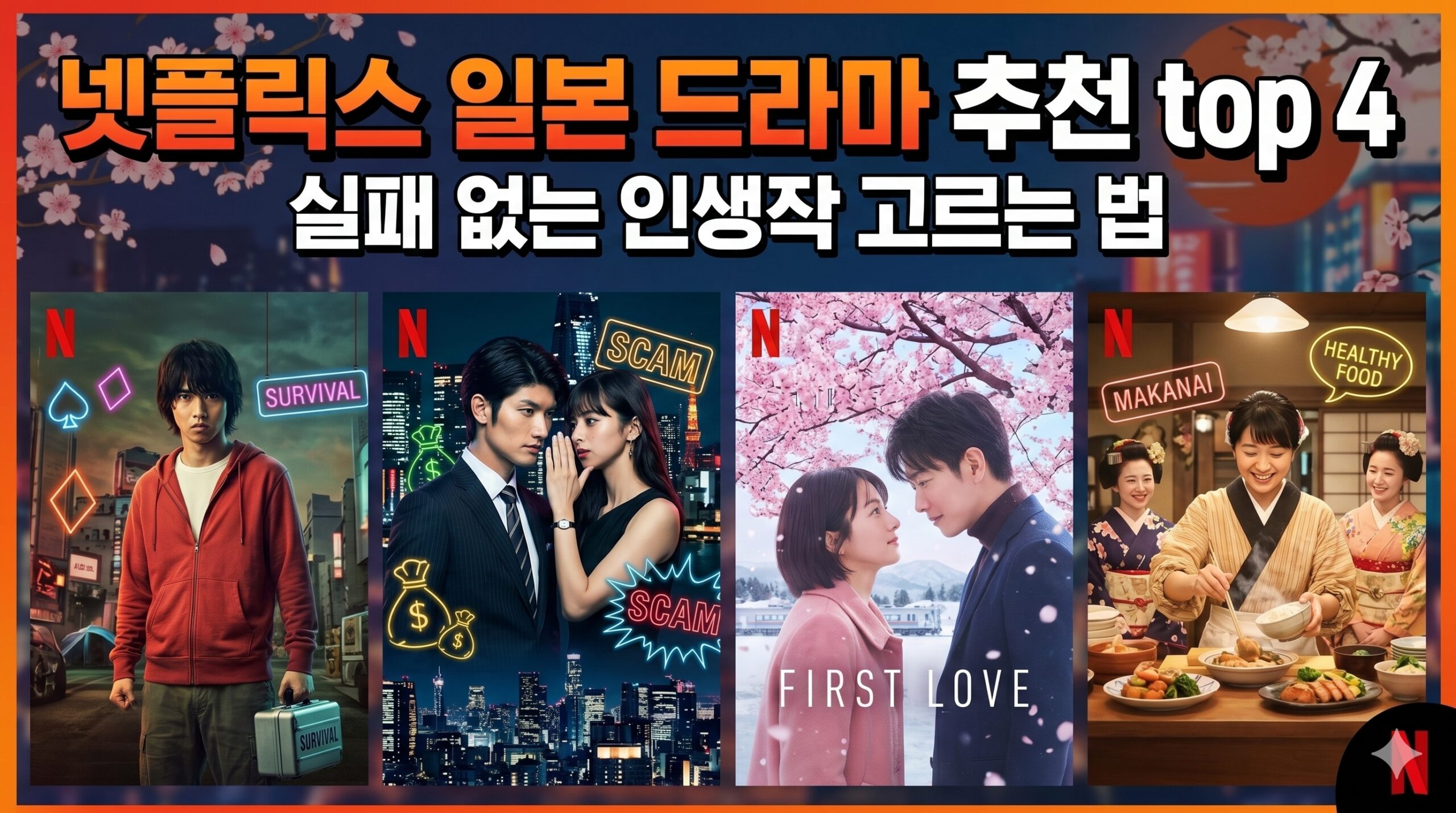 넷플릭스 일본 드라마 추천 top 4, 실패 없는 인생작 고르는 법